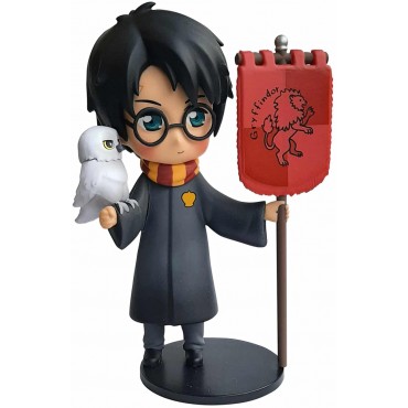 Figura Harry Potter con Hedwig y Estandarte Gryffindor 15 cms