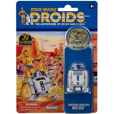 Figura Artoo-Detoo R2-D2 + Moneda Star Wars Droids The Adventures of R2-D2 & C-3PO Articulada 9,5 cms