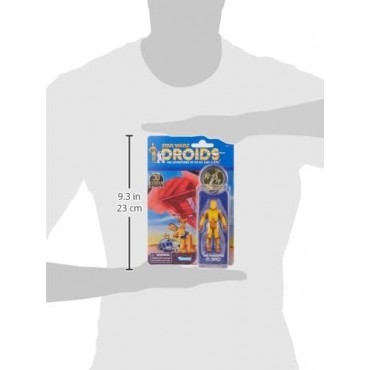 Figura See Threepio C-3PO + Moneda Star Wars Droids The Adventures of R2-D2 & C-3PO Articulada 9,5 cms