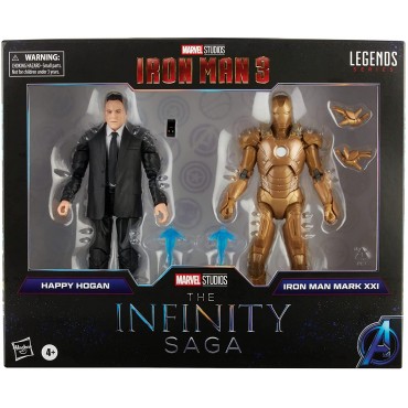 Figuras Happy Hogan & Iron Man Mark XXI Marvel Legends Infinity Saga Articuladas 15 cms