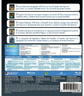 Colección Piratas Del Caribe 1-5 [Blu-ray] (2003, 2006, 2007, 2007, 2017)