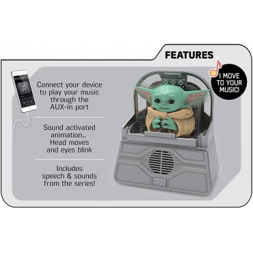 Figura The Child Grogu Dancing The Mandalorian Star Wars Robótica Altavoz Bluetooth 15 cms                      