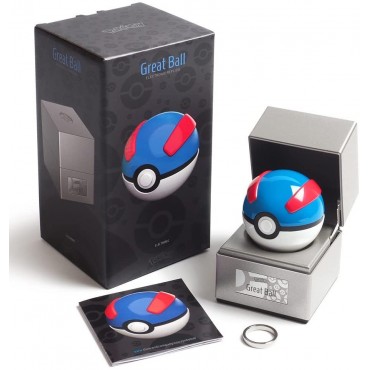 Bola Réplica Electrónica Diecast Pokémon Pokeball Great Ball Azul