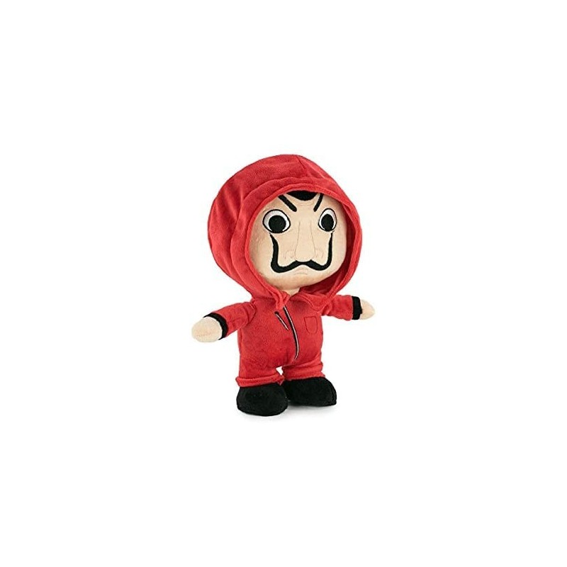 Peluche La Casa de Papel con Traje Rojo y Máscara Dalí 28 cms