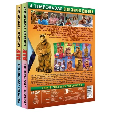 ALF Serie Completa Temporadas 1-4 (16 DVDs ) Edicion Especial Digipack + Postales 1986 [DVD]