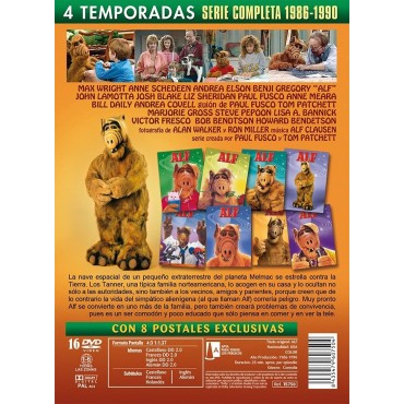 ALF Serie Completa Temporadas 1-4 (16 DVDs ) Edicion Especial Digipack + Postales 1986 [DVD]