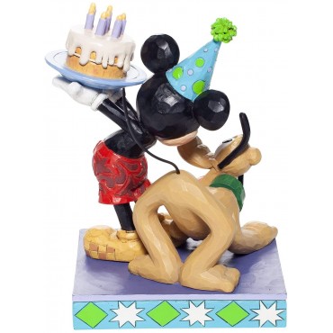 Figura Mickey Mouse y Pluto Pastel Disney Decorativa 16 cms