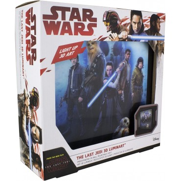 Cuadro The Last Jedi Star Wars 3D Luminart Holograma 