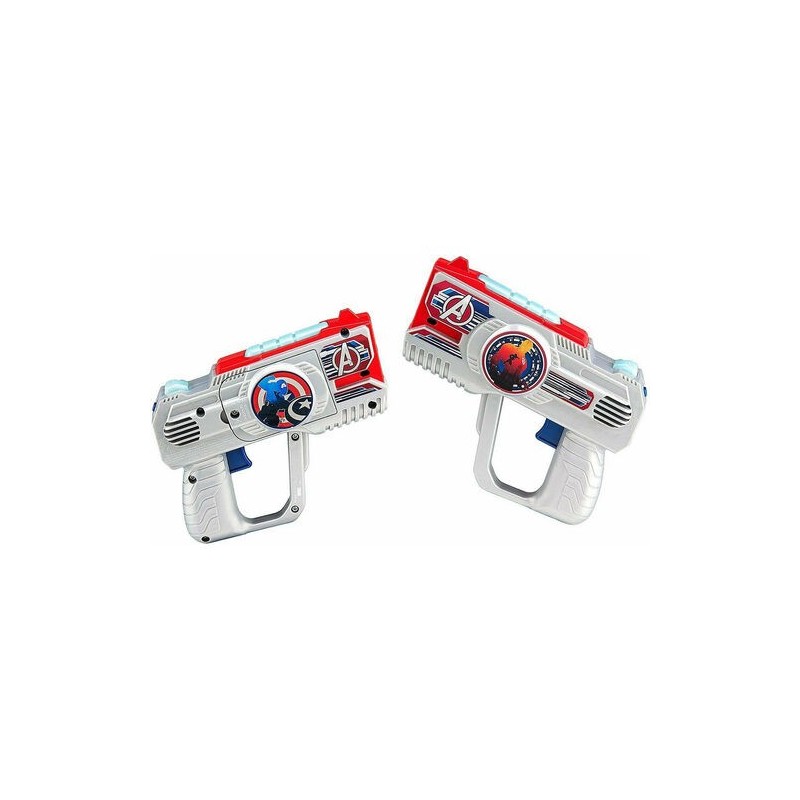 Set Pistolas Láser Marvel Vengadores Assemble Laser Tag Blaster Con Luz, Sonido y Vibración
