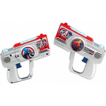 Set Pistolas Láser Marvel Vengadores Assemble Laser Tag Blaster Con Luz, Sonido y Vibración
