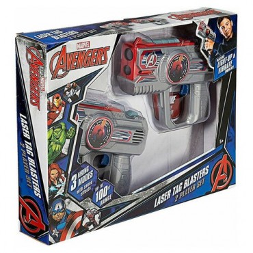 Set Pistolas Láser Marvel Vengadores Assemble Laser Tag Blaster Con Luz, Sonido y Vibración