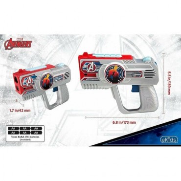 Set Pistolas Láser Marvel Vengadores Assemble Laser Tag Blaster Con Luz, Sonido y Vibración