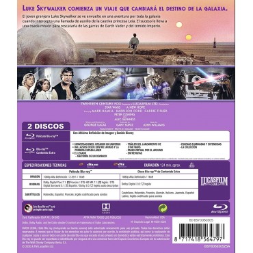 Star Wars. Episodio IV: Una Nueva Esperanza (Edición remasterizada) 2 discos (película + extras) [Blu-ray] (1977) Star Wars