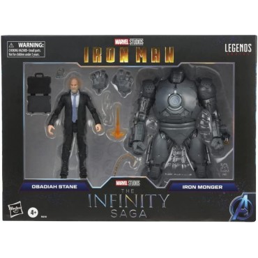 Figura Obadiah Stane & Iron Man Monger The Infinity Saga Avengers Iron Man Marvel Legends Series Articulada 16 cms y 23 cms