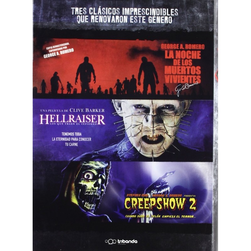 PACK LA NOCHE DE LOS MUERTOS VIVIENTES + HELLRAISER + CREEPSHOW 2