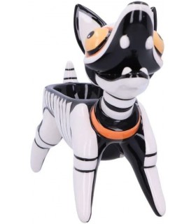 Figura Perro Diego Esqueleto Bandeja Joyero Cerámica 22,2 cms