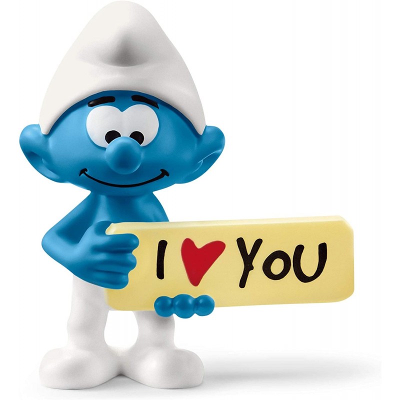Figura Pitufo Letrero I Love You 5,5 cms