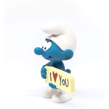 Figura Pitufo Letrero I Love You 5,5 cms