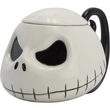 Taza The Nightmare Before Christmas Pesadilla Antes de Navidad Cerámica 3D con Tapa 450 mls
