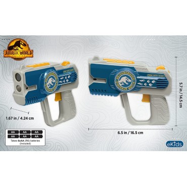 Set Pistolas Laser Jurassic World Dominion Laser Tag Blaster Con Luz, Sonido y Vibración