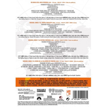 Indiana Jones Pack 1-4 + Disco Extras (DVD) (5 discos) [DVD]