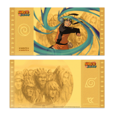 Billetes de Oro Naruto Shippuden Colección 1 Golden Ticket 9 Modelos 7,2 x 14,5 cms
