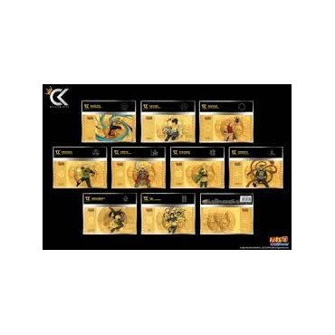 Billetes de Oro Naruto Shippuden Colección 1 Golden Ticket 9 Modelos 7,2 x 14,5 cms