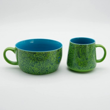 Set de Desayuno Rick & Morty Taza 380 mls + Bol 850 mls Cerámica 