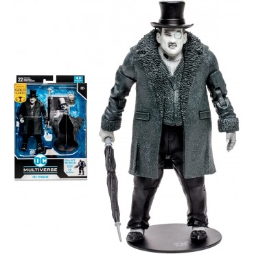 Figura El Pingüino Batman: Arkham City DC Multiverse Gold Label Collection Articulada 18 cms