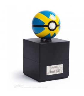 Bola Réplica Electrónica Die Cast Pokémon Quick Ball Azul y Amarilla