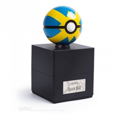Bola Réplica Electrónica Die Cast Pokémon Quick Ball Azul y Amarilla