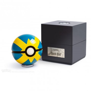 Bola Réplica Electrónica Die Cast Pokémon Quick Ball Azul y Amarilla