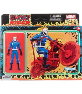 Figura Ghost Rider Marvel Legends Retro Articulada 9,5 cms + Motocicleta 