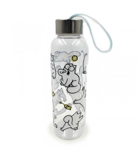 Botella del Gato Simon's Cat de Plástico y Tapa de Acero Inoxidable 500 mls