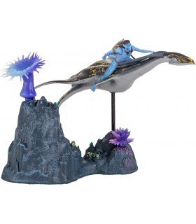 Figura Neteyam & Ilu Avatar con Peana Coral 16 cms