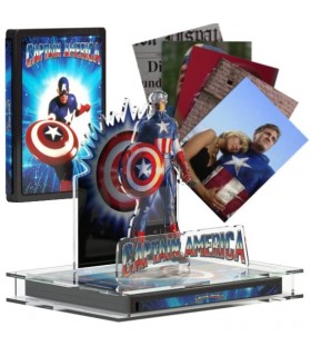 Display 3D Capitán América (1990) Expositor Steelbook Versión 2 + Blu Ray