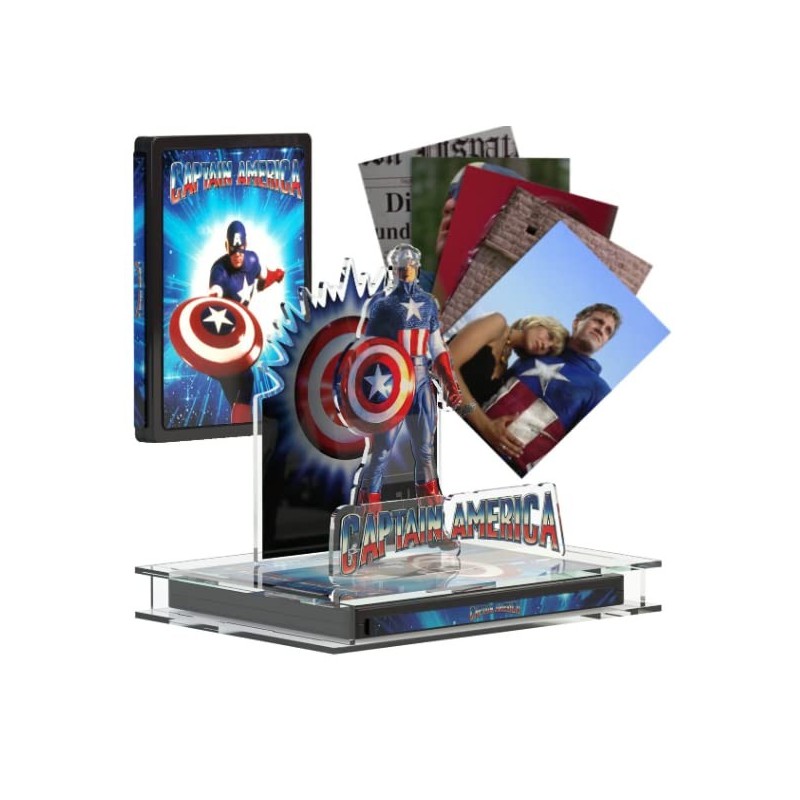 Display 3D Capitán América (1990) Expositor Steelbook Versión 2 + Blu Ray 
