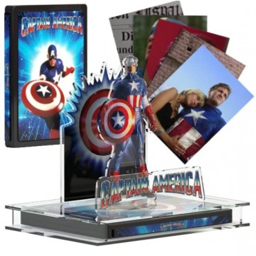 Display 3D Capitán América (1990) Expositor Steelbook Versión 2 + Blu Ray 