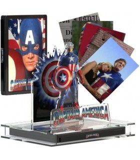 Display 3D Capitán América (1990) Expositor Steelbook Versión 3 + Blu Ray 