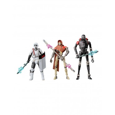 Set 3 Figuras Jedi Survivor Star Wars Riot Scoit Trooper, Magnaguard y KX Security Droid Articulada 9,5 cms