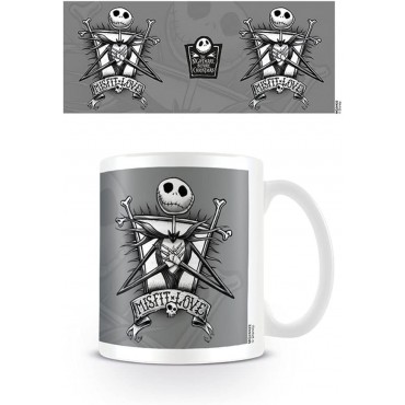 Taza Misfit Love Jack Skellington Pesadilla Antes de Navidad Cerámica 320 mls