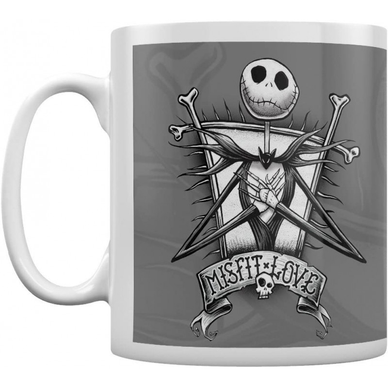 Taza Misfit Love Jack Skellington Pesadilla Antes de Navidad Cerámica 320 mls