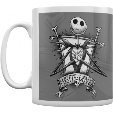 Taza Misfit Love Jack Skellington Pesadilla Antes de Navidad Cerámica 320 mls