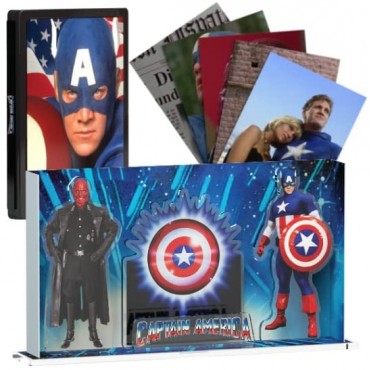 Display 3D Capitán América (1990) Expositor Steelbook Versión 6 + Blu Ray 