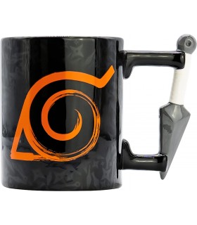Taza Naruto Shippuden Kunai Konoha Asa 3D Cerámica 500 mls