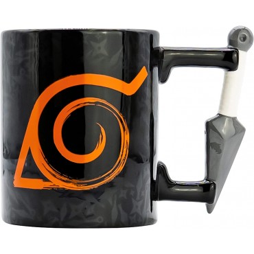 Taza Naruto Shippuden Kunai Konoha Asa 3D Cerámica 500 mls