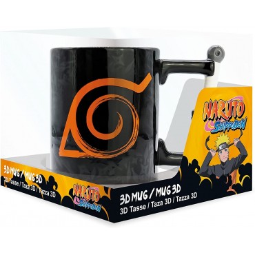 Taza Naruto Shippuden Kunai Konoha Asa 3D Cerámica 500 mls