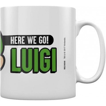 Taza Luigi Here We Go! Super Mario Bros Cerámica 320 mls