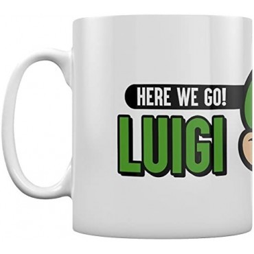 Taza Luigi Here We Go! Super Mario Bros Cerámica 320 mls