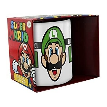Taza Luigi Here We Go! Super Mario Bros Cerámica 320 mls